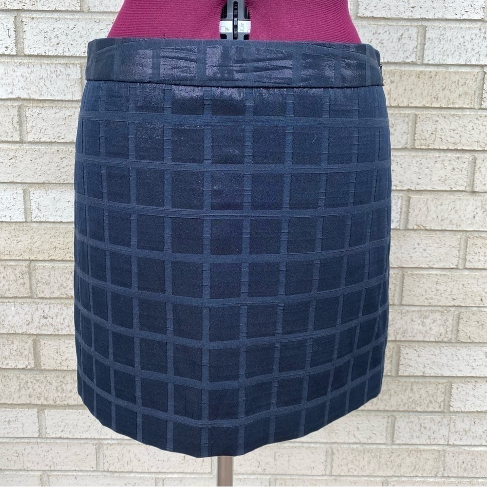 GAP Midnight Dark Blue Mini Skirt Block Print Pattern Size 8